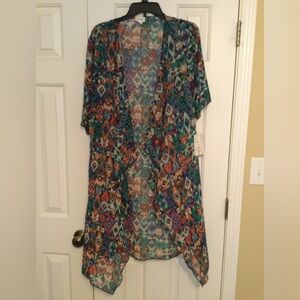 Lularoe NWT Small Colorful Geometric Shirley Kimono/Coverup